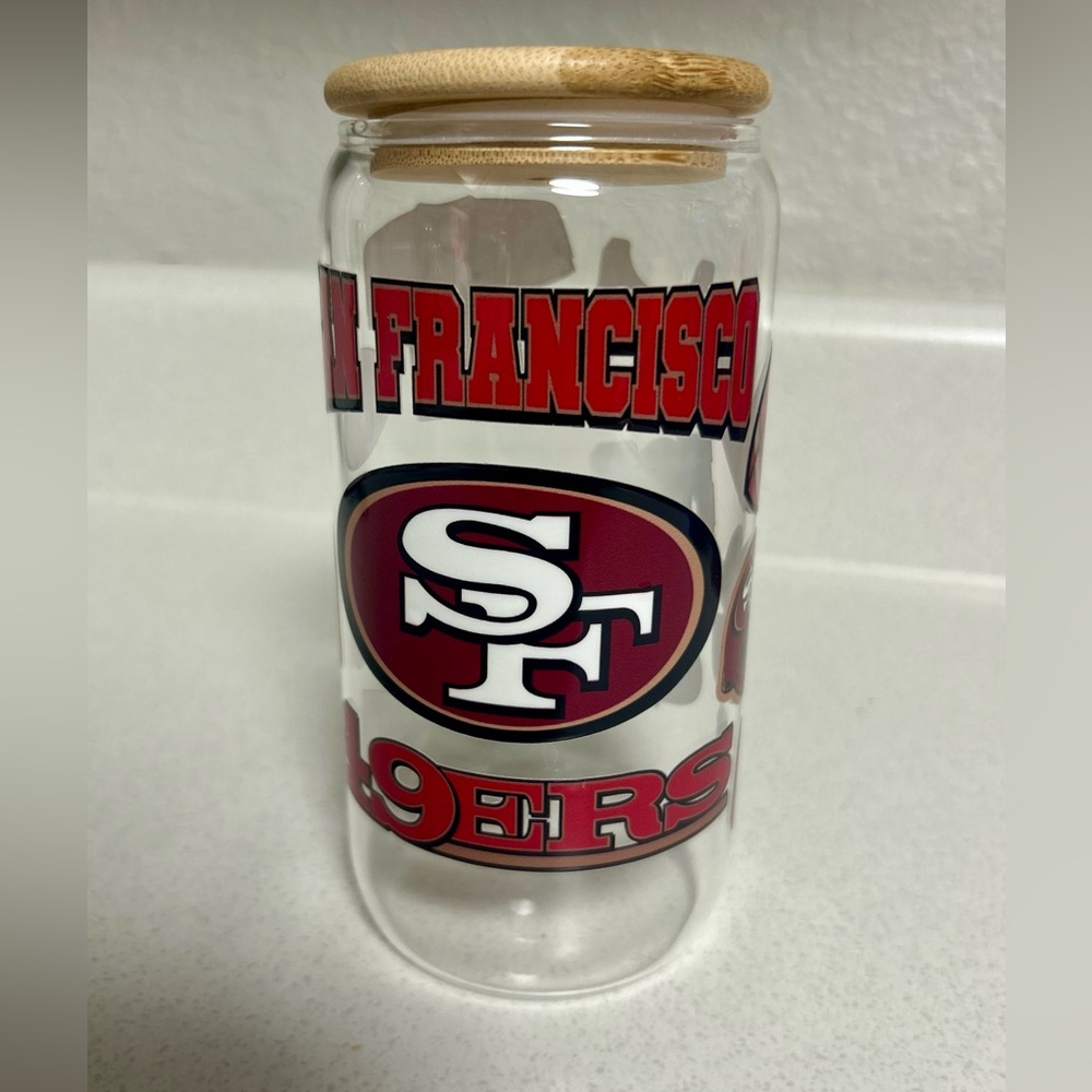 SF 49ers Glass Can